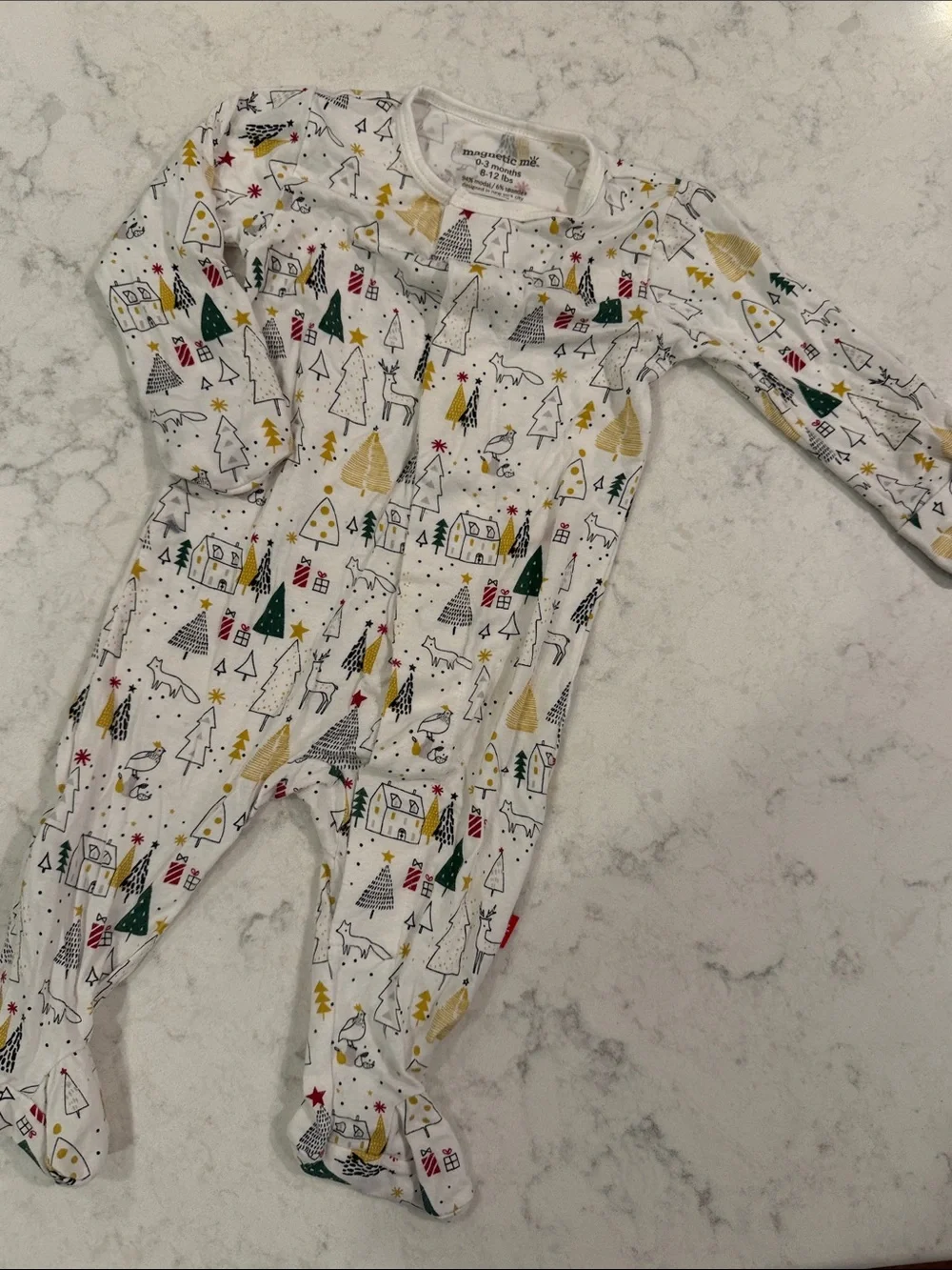 3 month holiday wear including Cozy Brown Sherpa Footed One-Piece